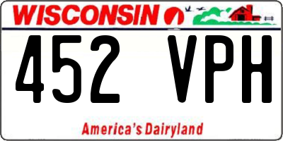 WI license plate 452VPH