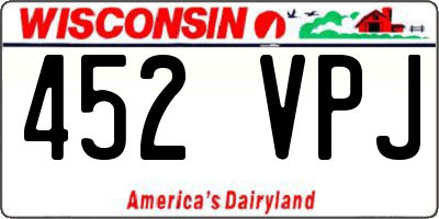 WI license plate 452VPJ