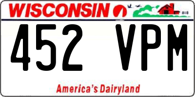 WI license plate 452VPM