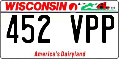 WI license plate 452VPP