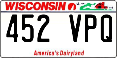 WI license plate 452VPQ
