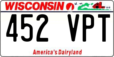 WI license plate 452VPT