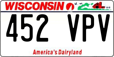 WI license plate 452VPV