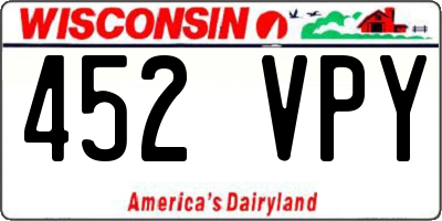 WI license plate 452VPY