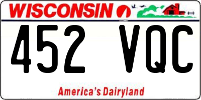 WI license plate 452VQC