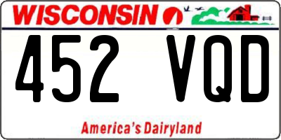 WI license plate 452VQD