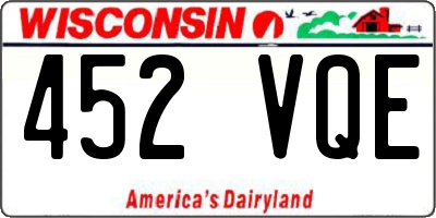 WI license plate 452VQE