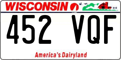 WI license plate 452VQF