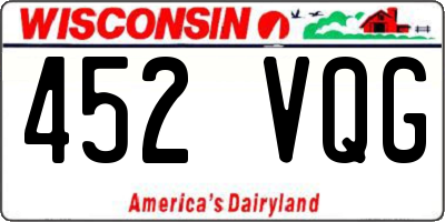 WI license plate 452VQG