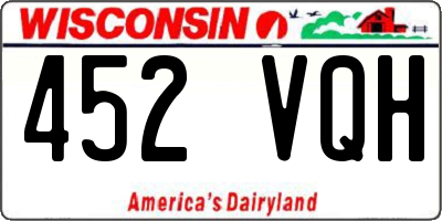 WI license plate 452VQH