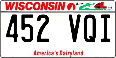 WI license plate 452VQI