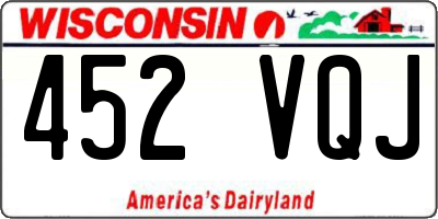 WI license plate 452VQJ
