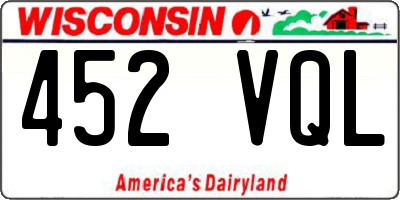 WI license plate 452VQL