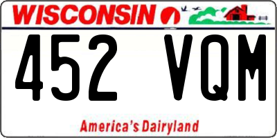 WI license plate 452VQM