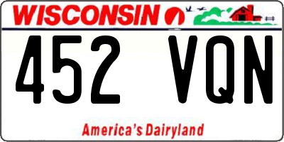 WI license plate 452VQN