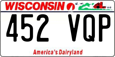 WI license plate 452VQP