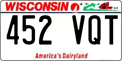 WI license plate 452VQT