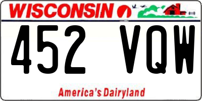 WI license plate 452VQW