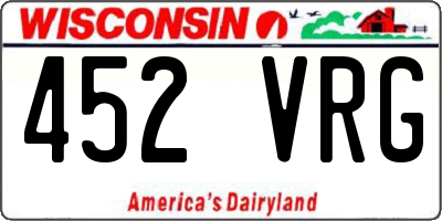 WI license plate 452VRG