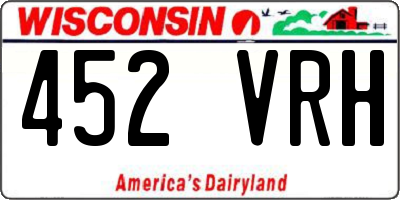 WI license plate 452VRH