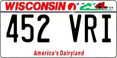 WI license plate 452VRI