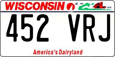 WI license plate 452VRJ