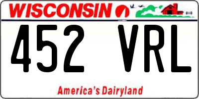 WI license plate 452VRL