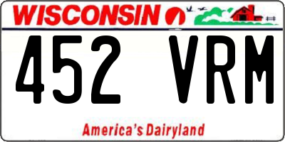 WI license plate 452VRM