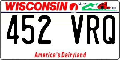 WI license plate 452VRQ