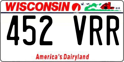 WI license plate 452VRR