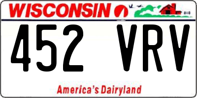 WI license plate 452VRV