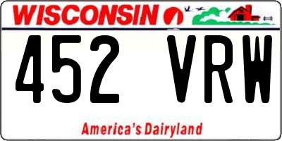 WI license plate 452VRW
