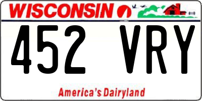 WI license plate 452VRY