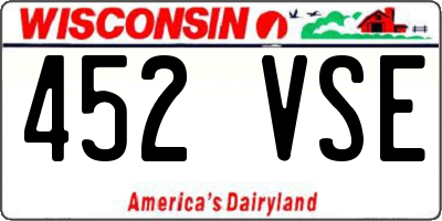 WI license plate 452VSE