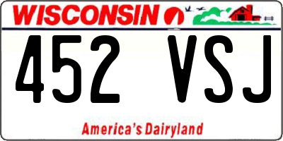 WI license plate 452VSJ
