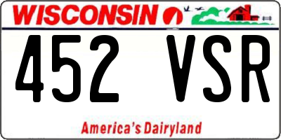 WI license plate 452VSR