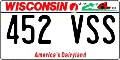 WI license plate 452VSS