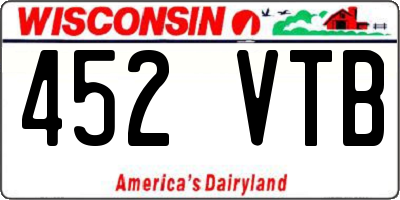 WI license plate 452VTB