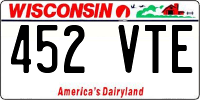 WI license plate 452VTE