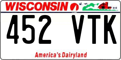 WI license plate 452VTK