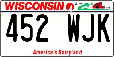 WI license plate 452WJK