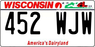 WI license plate 452WJW