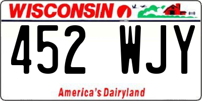WI license plate 452WJY