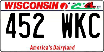 WI license plate 452WKC