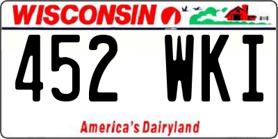 WI license plate 452WKI