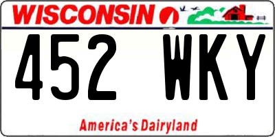 WI license plate 452WKY