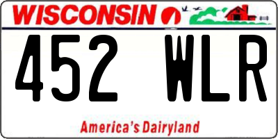 WI license plate 452WLR