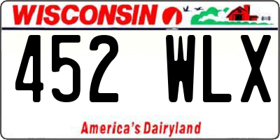 WI license plate 452WLX