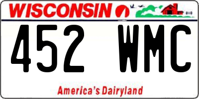 WI license plate 452WMC