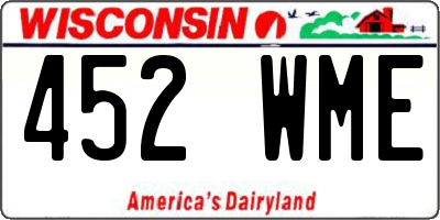 WI license plate 452WME